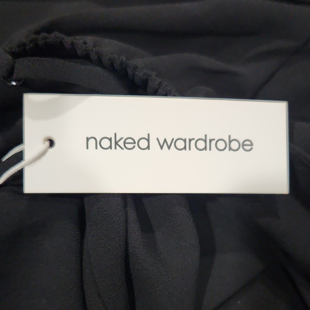 Naked Wardrobe Black Maxi Pantsuit with Spaghetti Straps - Picture 2 of 7